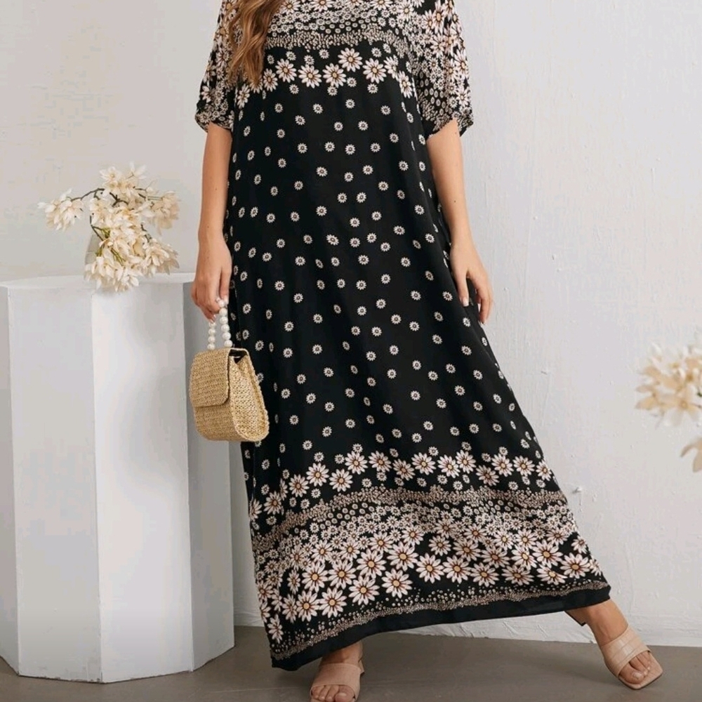Floral Black Maxi Dress